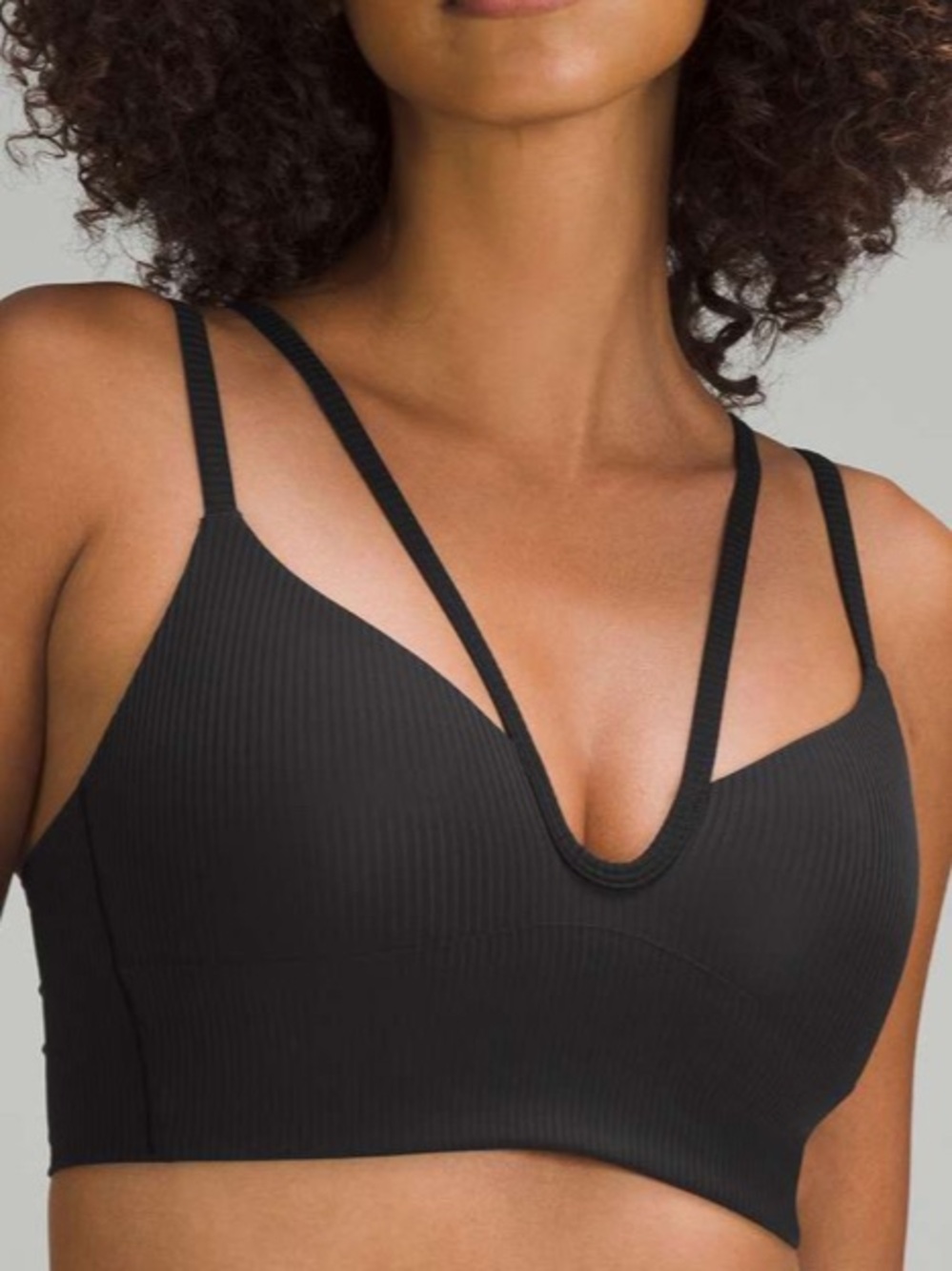 Lululemon Like a Cloud Strappy Longline Ribbed Bra, B/C Cup Size 6 EUC